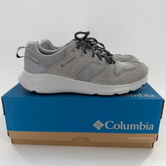 Columbia Omni-Max Mens Grey Suede Mesh Hiking Walking Sneakers Shoes Sz 11.5